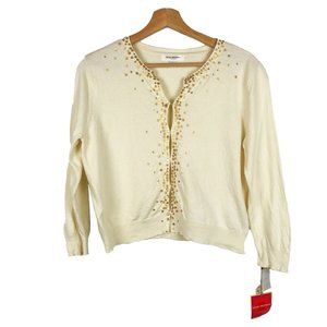 Isaac Mizrahi x Target NWT Cream Sequin Cardigan M